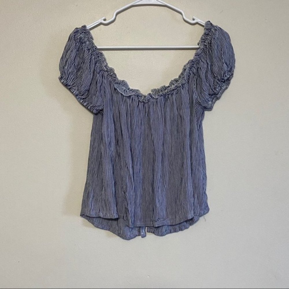 American Eagle Off Shoulders Button Down Shirt L - image 2